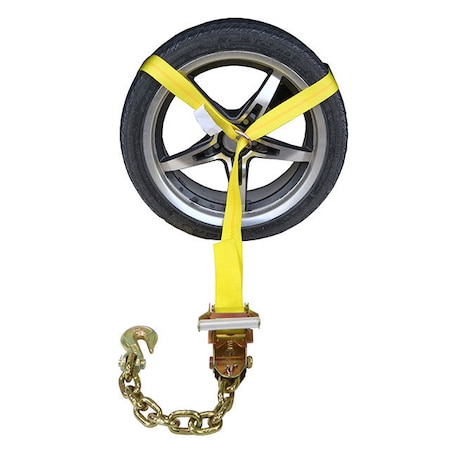 Us Cargo Control Side Mount Wheel Net with Ratchet and Chain Extension SMWNCE
